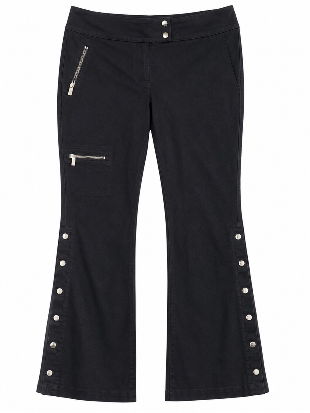 Michael Kors Black Studded Bootcut Pants Women’s 12 Western Moto Stretch Jeans